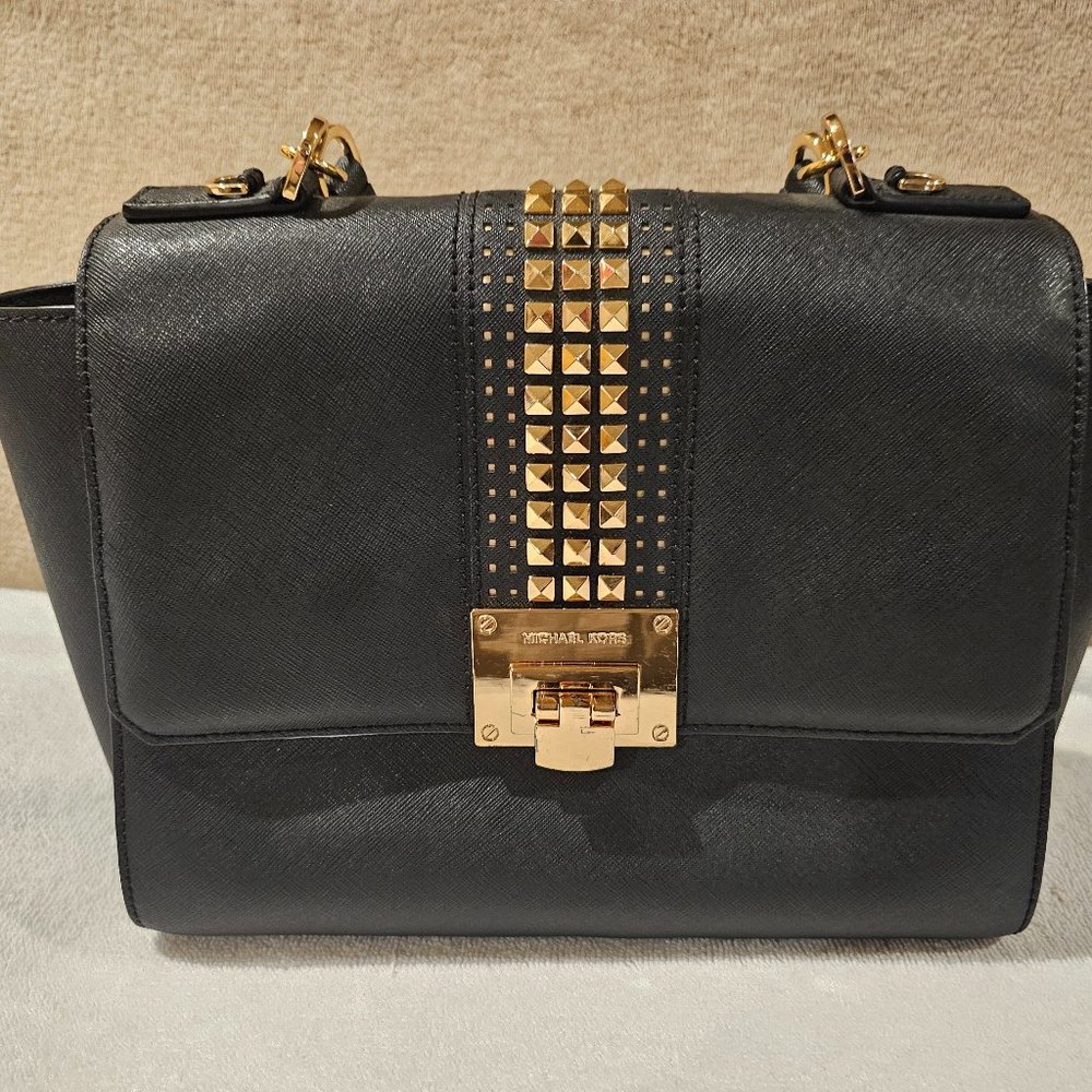 Michael Kors Tina Medium Shoulder Flap Leather Bag